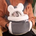 thumbnail image 3 of Soft Plush Pet Travel Backpack for Cats, Warm Winter Outdoor Carrier, Grey, 3 of 9