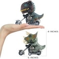 thumbnail image 3 of DINOBROS Dinosaur Toy Cars 2 Pack Friction Powered Motorcycle Game T-Rex and Triceratops Monster Dino Toys for Boys Age 3,4,5,6,7 Play Vehicles, 3 of 8