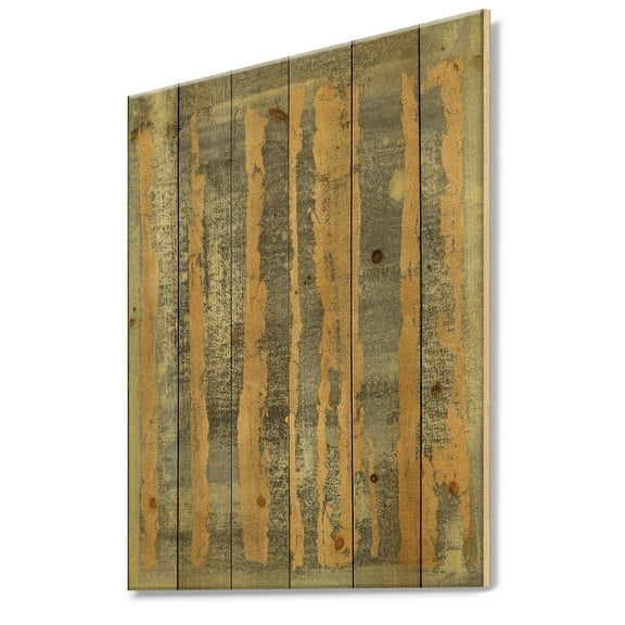 Designart 'Abstract Glam Metallic Form IV' Modern & Transitional Print on Natural Pine Wood