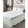 thumbnail image 3 of Eucalyptus Leaves Ruffle Bed Skirt Queen Size Watercolor Leaf Adjustable Elastic Dust Bed Skirts Wrap Around Bedskirt Wrinkle Free Easy Fit with 18 Inch Drop, 3 of 8