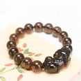 thumbnail image 2 of K-KED Beads Bracelet Natural Obsidian Jade Charm Chain Handmade Coffee Gemstone Unisex, 2 of 9