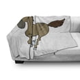 thumbnail image 2 of Western Horse Soft Flannel Fleece Throw Blanket, Galloping Equine Animal in Cartoon Style on Plain Backdrop Illustration, Cozy Plush for Indoor and Outdoor Use, 50" x 70", Dark Khaki, by Ambesonne, 2 of 5
