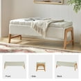 thumbnail image 5 of 47" Modern Ivory Storage Bench Flip Top Upholstered Wooden Foot Stool End of Bed Entryway Bedroom, 5 of 9