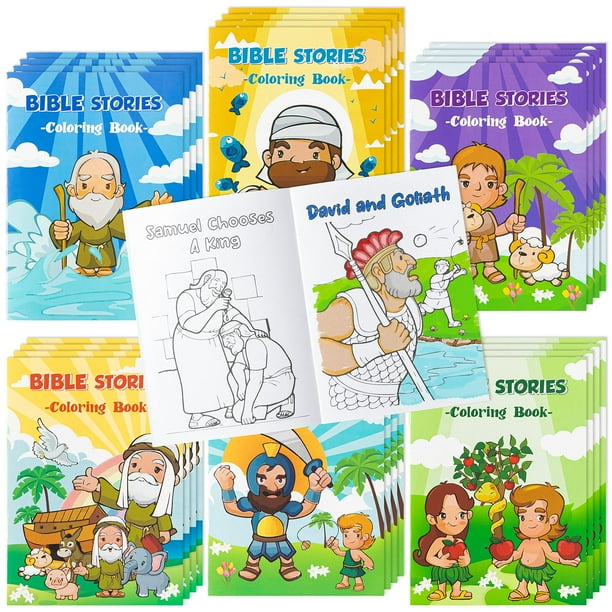 Libros para colorear Zainpe Christian Bible Stories Kids 24 piezas