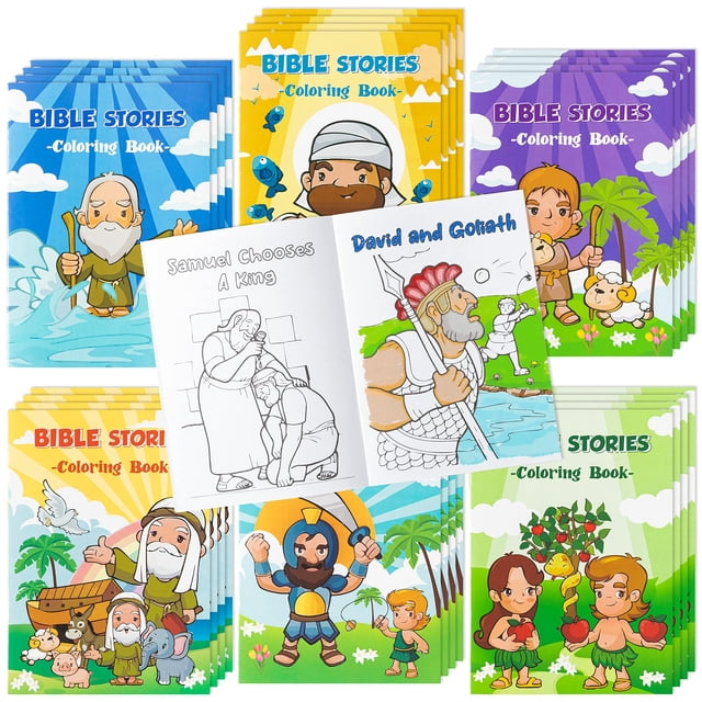 Libros para colorear Zainpe Christian Bible Stories Kids 24 piezas