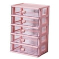 thumbnail image 4 of Organizadores de cajones de escritorio, Caja organizadora de mesa de oficina, Cajas de almacenamiento de escritorio, 5 Cajones Rosa, 4 of 9