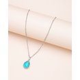 thumbnail image 1 of Collier en Forme de Goutte d'Eau Silvertone March Aqua Blue Birthstone, 1 of 1
