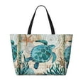 thumbnail image 2 of Naloa Watercolor Sea Turtle Large Capacity Beach Bag, Waterproof Sandproof Beach Swim Pool Bag Tote Bag for Women, 2 of 7
