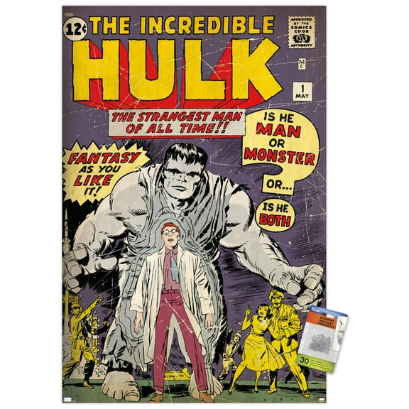 Marvel Comics - Hulk - Incredible Hulk #1 Wall Poster with Pushpins, 22.375" x 34"