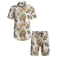 thumbnail image 2 of Aunavey Men's Hawaiian Shirts Casual Button-Down Short Sleeve Printed Shorts Summer Beach Tropical Suits, 2 of 4