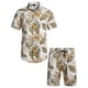 thumbnail image 2 of Txlixc Trajes de camisa hawaiana para hombre, camisa de manga corta con botones estampados a la moda + conjunto de pantalones cortos de playa Txlixc Casual, 2 of 4