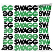 Buckle-Down Throw Pillow - SWAGG White Black Green