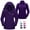 Dark Purple, variant on Women's 3-in-1 Snow Ski Jacket Waterproof Windproof Fleece Lined Winter Rain Coats with Hood 4 Pockets Blue M