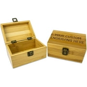 Hakuna Supply - Laser Engraved Bamboo Storage Box - Cute Bamboo Gift Box - Stylish Storage for Trinkets, Jewelry, Keepsakes, Collectibles (5″ W x 3.5″ L x 2.5″ H,) (Custom)