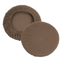 Unique Bargains Round Bar Stool Covers Washable Elastic Kitchen Living Room Cushion Cover Tan
