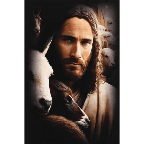 Dicksons Head of Christ - Psalm 23, Brown 3 x 2 Inch Paper Itty Bitty Blessings Pocketcard, Pack of 24