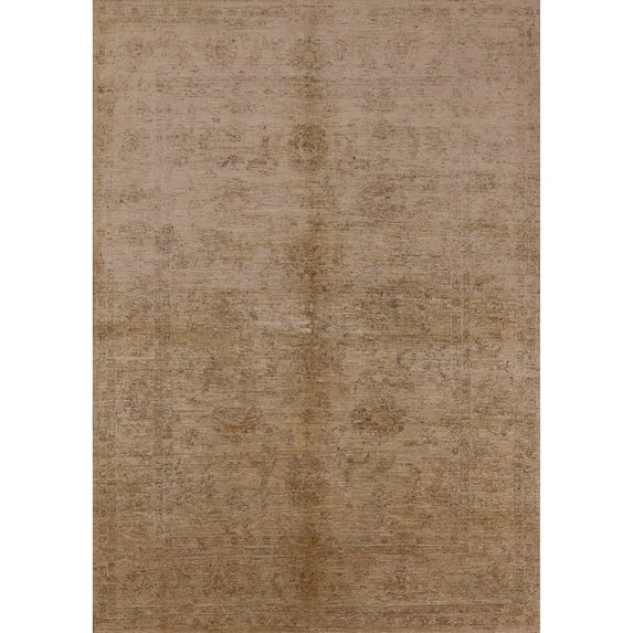 Ahgly Company Indoor Rectangle Mid-Century Modern Light Brown Oriental Area Rugs, 2' x 3'