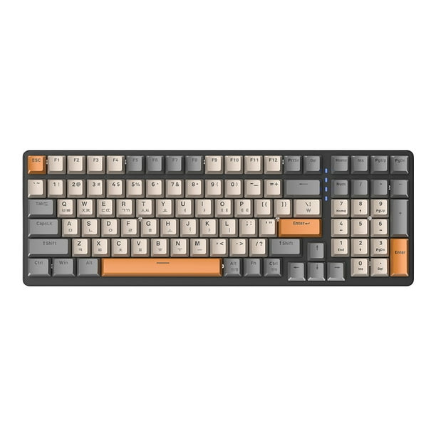 Teclado Compatible Con Diente 100 Teclas K6 TECHO INALÁMBRO 2.4G Intercambio en Caliente 3 Modos 2000mAh Efectos Múltiples para La Computadora Portátil Azul