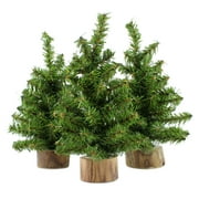 AuldHome Design Mini Christmas Trees (3-Pack, 8-Inch); Canadian Pine Greenery Tabletop Holiday Decor