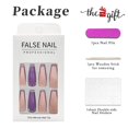 thumbnail image 3 of Uñas Prensadas Extralargas Con Diseños Desnudo Púrpura Bailarina Ataúd Uñas Postizas Flash Diamante Cristal Pegamento Brillante En Las Uñas Puntas De Uñas Francesas Mujeres Niñas D, 3 of 5