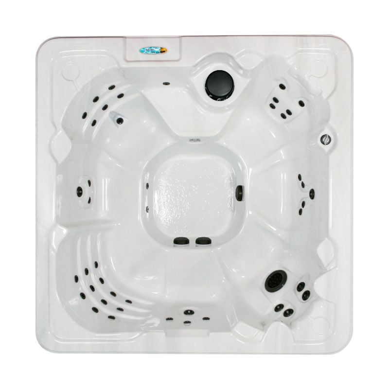 QCA Spas Model 5A Superior NL 8-Person Outdoor Spa with Stereo Silver Marble by