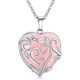 thumbnail image 1 of Collar con colgante de piedra de cristal curativo de cuarzo rosa con forma de corazón y hojas y flores, 1 of 5