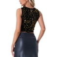 thumbnail image 3 of INSPIRE CHIC Sequin Tank Tops for Women Crop Scoop Neck Sleeveless Sparkly Glitter Club Party Nightout Vest Blouse M Gold, 3 of 6