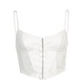 thumbnail image 4 of Dewadbow Women Pu Leather Crop Top Windproof Slim Bodycon Sleeveless Camis, 4 of 6