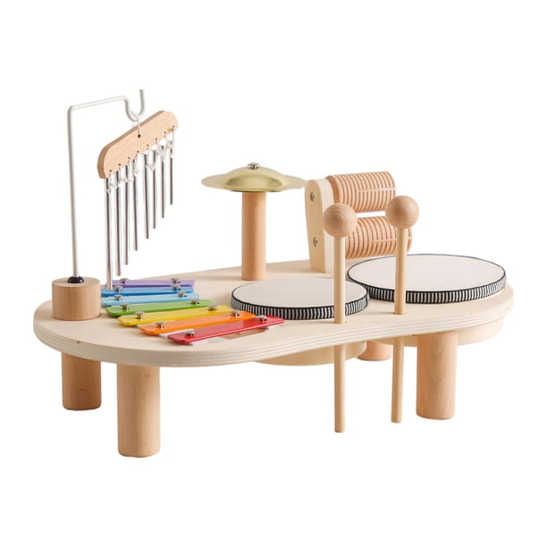 Juego de batería de xilófono, juguetes educativos sensoriales Montessori, juguete de aprendizaje para guardería, conjunto de instrumentos musicales