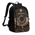 thumbnail image 1 of Balery Mystical Golden Eye Mochila con carga USB para hombre y mujer - Mochila impermeable y antirrobo para portátil con puerto USB para viajes, trabajo, estudios y universidad, 1 of 7