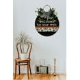 thumbnail image 3 of Welcome To Our Web Door Sign Home Decor Round Wood Wreaths Wall Hanging Sign Farmhouse Porch Sign Front Door Decoration for Housewarming Gift All Seasons Holiday,11In, 3 of 5