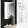 thumbnail image 4 of Eclife 2 Doors Corner Medicine Cabinet with Mirror Wall Mounted Bathroom Organizer, White, 4 of 7