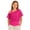 Hot Pink-OtRd, variant on Girls Mesh Cutout Short Sleeve Top Kids Cold Shoulder Overlay with Cami Tank Children Casual Summer Top 8-9 Years Green