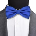 thumbnail image 2 of LAICAIW Mens Solid Color Double Fold Pre-tied Bow Tie and Pocket Square Set, 2 of 7