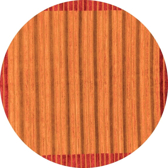 Ahgly Company Indoor Round Oriental Orange Modern Area Rugs, 3' Round