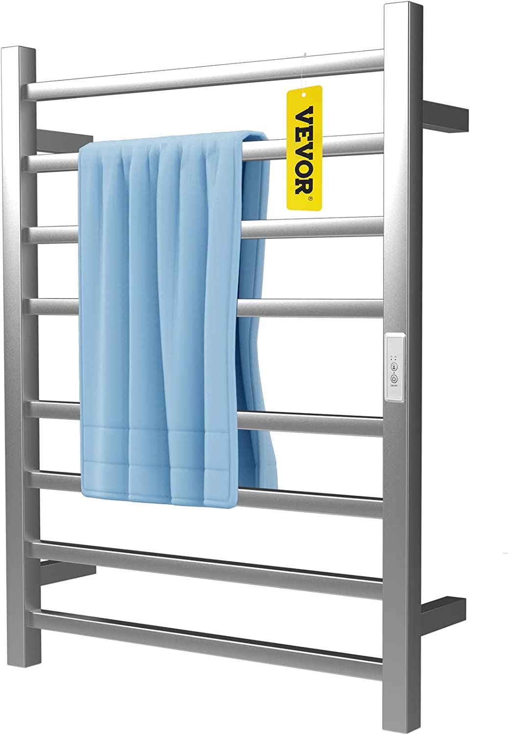 VEVOR Heated Towel Rack, 8 Bars, Stainless Steel Electric Towel Warmer