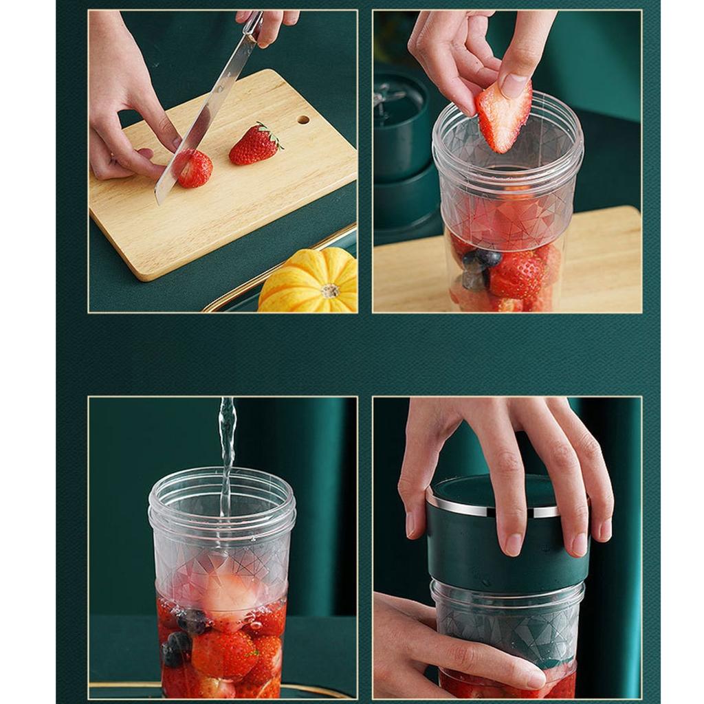 USB Rechargeable Portable Mixer 4 Blades Juicer Cup Juice Citrus Lemon Vegetable Fruit Smoothie Squeezer Cooking Machine