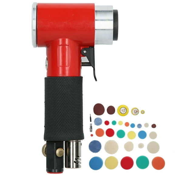 60Pcs Air Sander Red Eccentric Pneumatic Car Waxing Polishing Sanding Machine AT‑1500R60European Air Nozzle