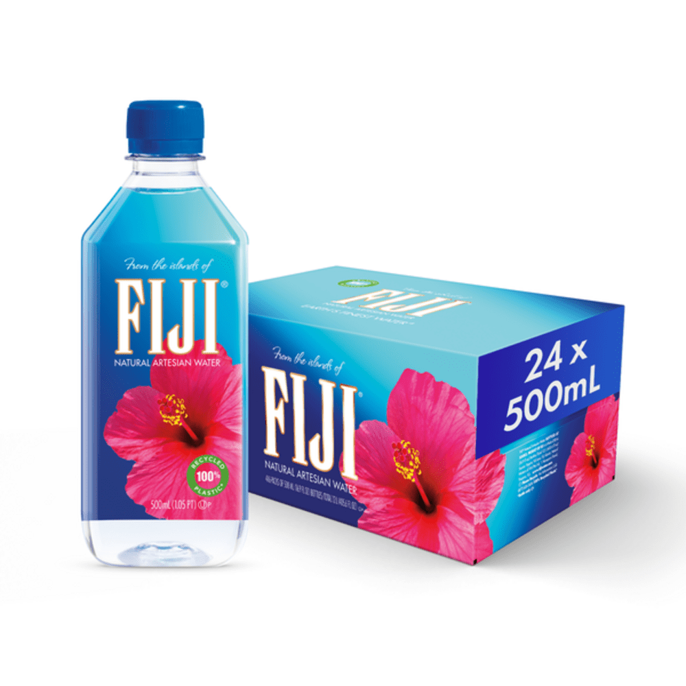FIJI Water Bottled Water, 500 mL, 24 ct