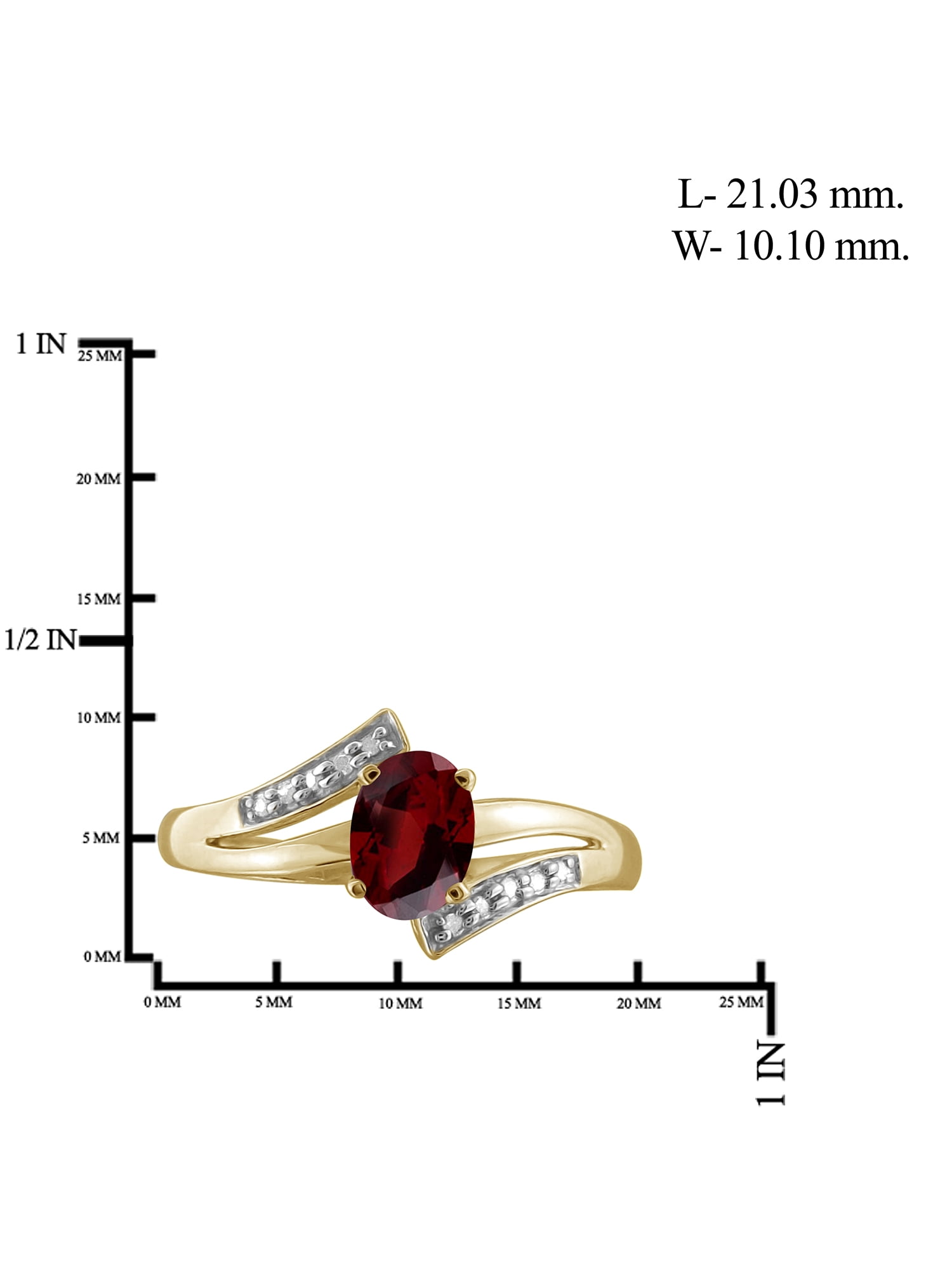 JewelersClub Garnet Ring Birthstone Jewelry – 1.00 Carat Garnet 14K Gold Plated Silver Ring Jewelry with White Diamond Accent – Gemstone Rings with Hypoallergenic 14K Gold Plated Silver Band