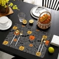 thumbnail image 4 of Halloween Pumpkins and Bats Summer Placemats Table Placemats Set Of 4-Linen Kitchen Washable Placemats Table Mats 11.8"x17.7" Non-Slip Heat Resistant, 4 of 6