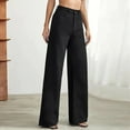 thumbnail image 3 of BKQCNKM Womens Jeans Women'S Casual High Waisted Button Long Solid Color Elongated Straight Leg Wide Leg Jeans Wide Leg Pants For Women Women'S Pants Black M, 3 of 7