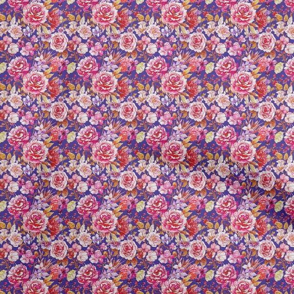 oneOone Viscose Jersey Dark Purple Fabric Florals Sewing Fabric By The Yard Printed Diy Clothing Sewing Supplies 60 Inch Wide