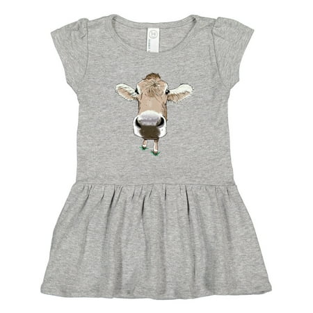 

Inktastic Funny Cow Close Up Gift Toddler Girl Dress