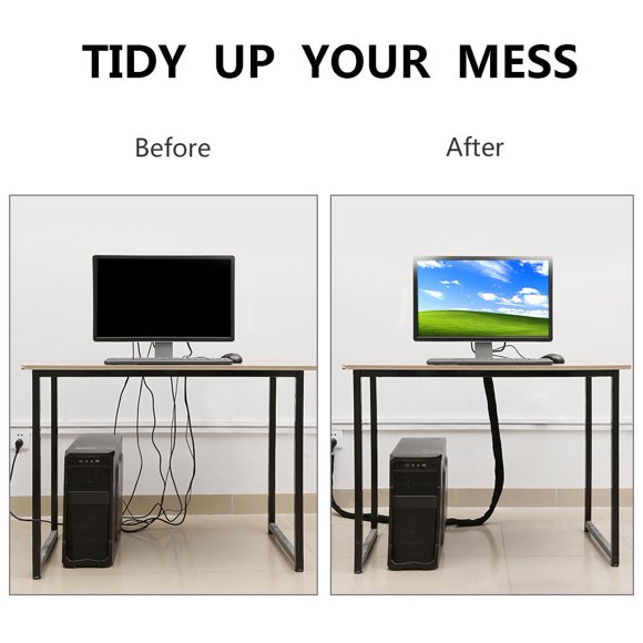 HURRISE 78 DIY Wire Cable Management Organizer Floor Carpet Cover Sleeve Protector US,Cable Management Sleeve