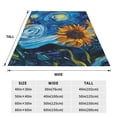 thumbnail image 3 of Balery Starry Night Sunflower Field Manta de Felpa Suave y Acogedora – Cobija de Franela Aterciopelada para Cama, Lavable y Cálida para Sofá, Mascotas, Transpirable-50"x40", 3 of 7