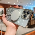 thumbnail image 3 of Decase Cover For iPhone 14 Pro,Mag Safe Bling Case,Luxury Plating Cute Glitter Anti-Scratch Shockproof Cover,with Full Camera Protection Magnetic,Case for Women Girls,silver, 3 of 3