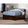 thumbnail image 4 of Leo & Lacey Transitional Solid Wood Urban King Storage Platform Bed in Walnut, 4 of 9