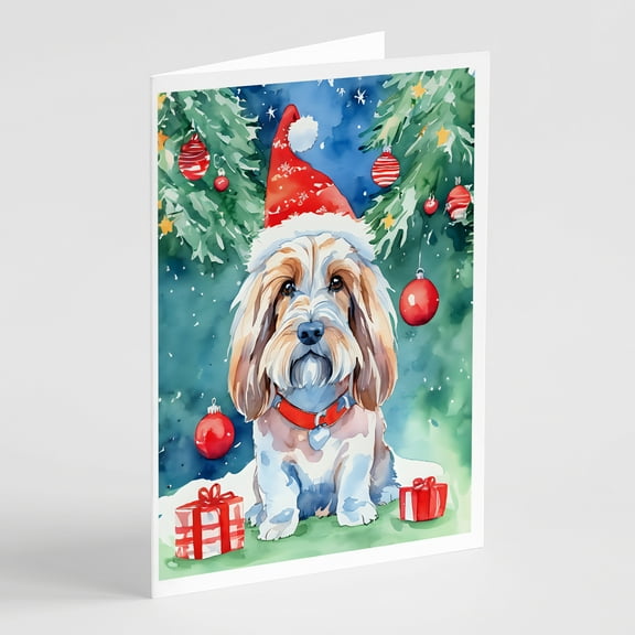 Petit Basset Griffon Vendeen Christmas Greeting Cards Pack of 8 7 in x 5 in