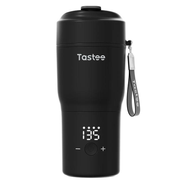 Tastee Heated Coffee Mug – 12oz Portable Travel Mug with 1℉ Precise Temperature Control, 8-Hour Heat Retention, 30W Fast Charging, Leak-P